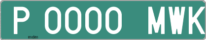Ejemplo matrícula provisional verde de España matrícula MWK