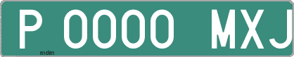 Ejemplo matrícula provisional verde de España matrícula MXJ