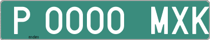 Ejemplo matrícula provisional verde de España matrícula MXK