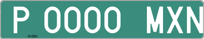 Ejemplo matrícula provisional verde de España matrícula MXN