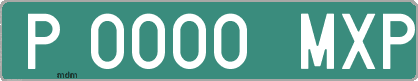 Ejemplo matrícula provisional verde de España matrícula MXP