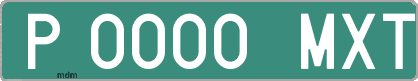 Ejemplo matrícula provisional verde de España matrícula MXT