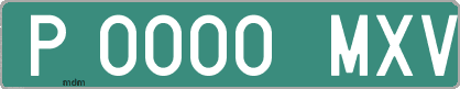 Ejemplo matrícula provisional verde de España matrícula MXV