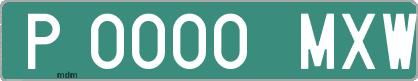Ejemplo matrícula provisional verde de España matrícula MXW