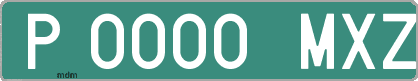 Ejemplo matrícula provisional verde de España matrícula MXZ
