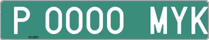 Ejemplo matrícula provisional verde de España matrícula MYK