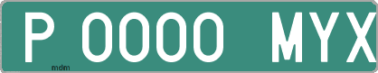 Ejemplo matrícula provisional verde de España matrícula MYX