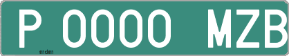 Ejemplo matrícula provisional verde de España matrícula MZB