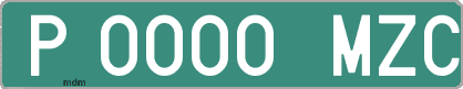 Ejemplo matrícula provisional verde de España matrícula MZC