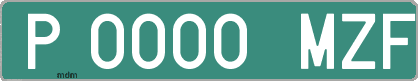 Ejemplo matrícula provisional verde de España matrícula MZF