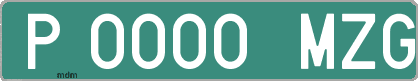 Ejemplo matrícula provisional verde de España matrícula MZG