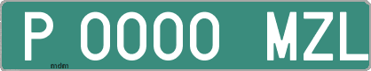 Ejemplo matrícula provisional verde de España matrícula MZL