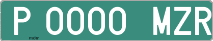 Ejemplo matrícula provisional verde de España matrícula MZR