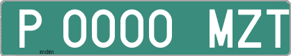 Ejemplo matrícula provisional verde de España matrícula MZT