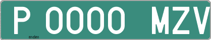 Ejemplo matrícula provisional verde de España matrícula MZV