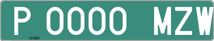 Ejemplo matrícula provisional verde de España matrícula MZW
