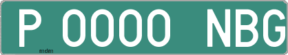 Ejemplo matrícula provisional verde de España matrícula NBG