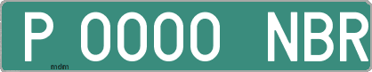 Ejemplo matrícula provisional verde de España matrícula NBR