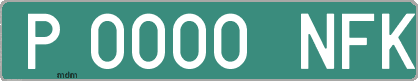 Ejemplo matrícula provisional verde de España matrícula NFK