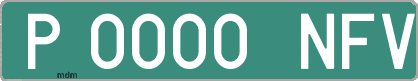 Ejemplo matrícula provisional verde de España matrícula NFV