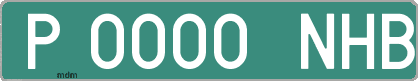 Ejemplo matrícula provisional verde de España matrícula NHB