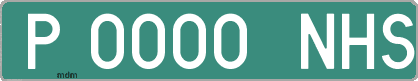 Ejemplo matrícula provisional verde de España matrícula NHS