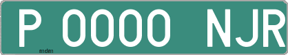 Ejemplo matrícula provisional verde de España matrícula NJR