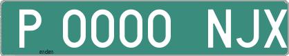 Ejemplo matrícula provisional verde de España matrícula NJX