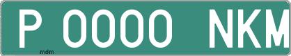 Ejemplo matrícula provisional verde de España matrícula NKM