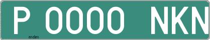 Ejemplo matrícula provisional verde de España matrícula NKN
