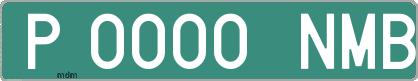 Ejemplo matrícula provisional verde de España matrícula NMB