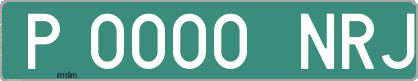 Ejemplo matrícula provisional verde de España matrícula NRJ