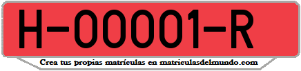 Ejemplo antigua matrícula provincial remolque de Huelva