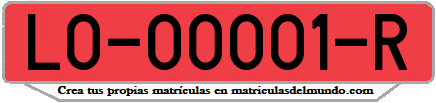 Ejemplo antigua matrícula provincial remolque de La Rioja
