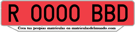 Ejemplo matrícula de remolque de España serie BBD