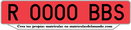 Ejemplo matrícula de remolque de España serie BBS