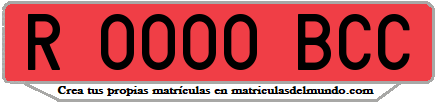 Ejemplo matrícula de remolque de España serie BCC