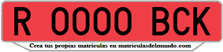 Ejemplo matrícula de remolque de España serie BCK