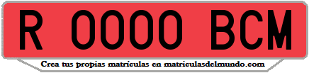 Ejemplo matrícula de remolque de España serie BCM