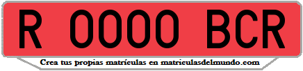 Ejemplo matrícula de remolque de España serie BCR