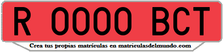 Ejemplo matrícula de remolque de España serie BCT
