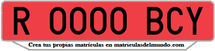 Ejemplo matrícula de remolque de España serie BCY