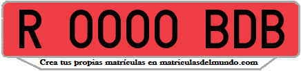 Ejemplo matrícula de remolque de España serie BDB