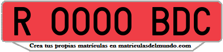 Ejemplo matrícula de remolque de España serie BDC