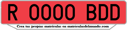 Ejemplo matrícula de remolque de España serie BDD