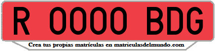 Ejemplo matrícula de remolque de España serie BDG