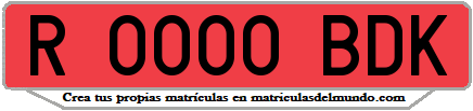 Ejemplo matrícula de remolque de España serie BDK