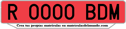 Ejemplo matrícula de remolque de España serie BDM
