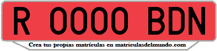 Ejemplo matrícula de remolque de España serie BDN