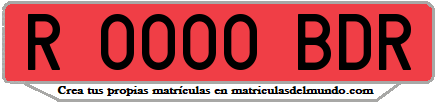 Ejemplo matrícula de remolque de España serie BDR